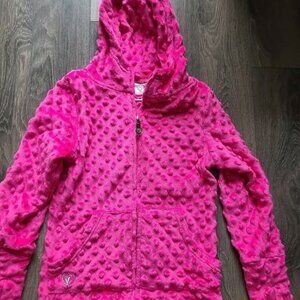 Girls 7/8 pink Limeapple Girl's minky Bubble hoodie